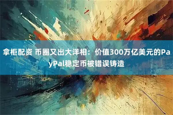 拿柜配资 币圈又出大洋相：价值300万亿美元的PayPal稳定币被错误铸造